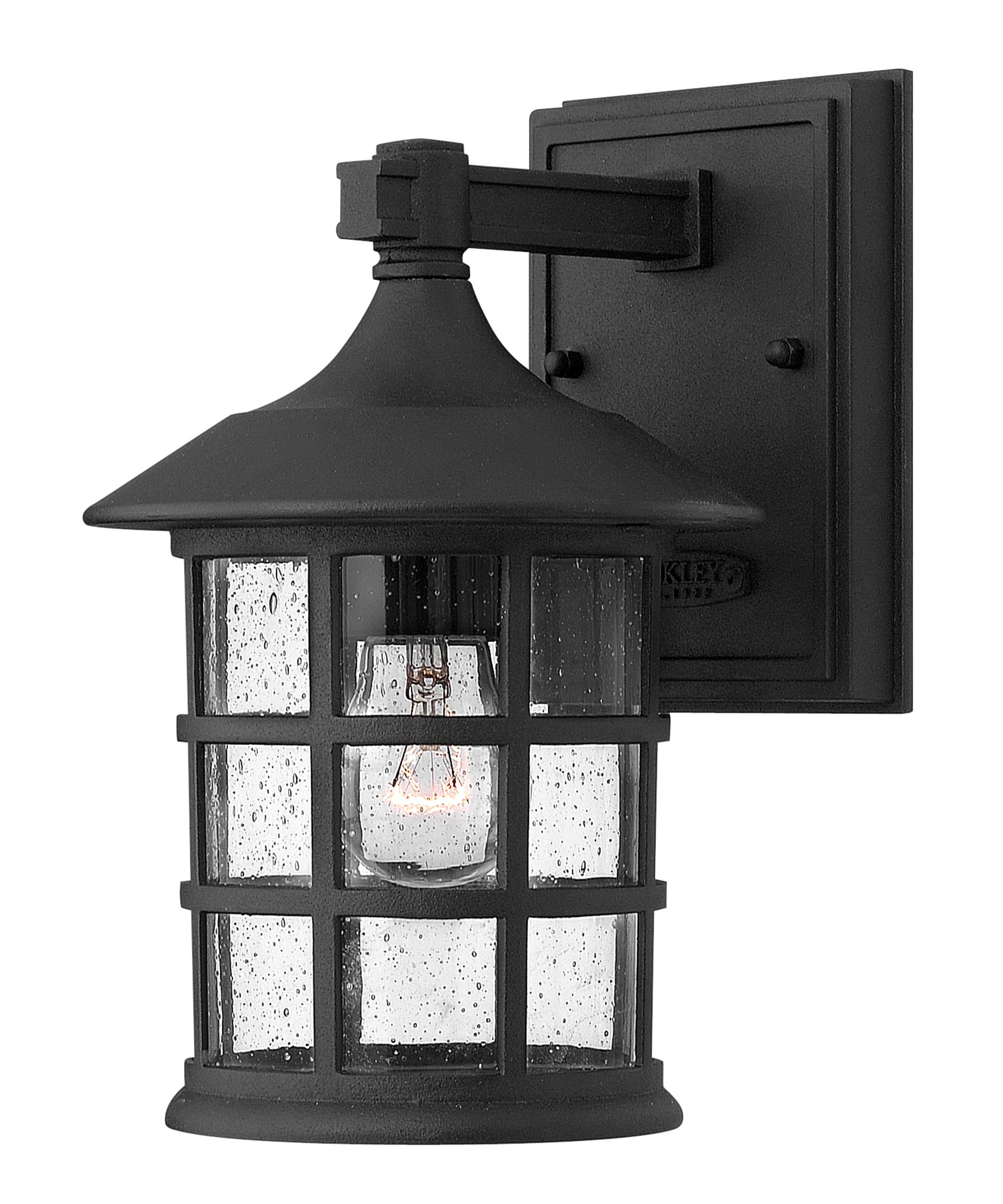 Hinkley Lighting 1800 Freeport 6 Inch Wide 1 Light Outdoor Wall Shown In Black Finish And Clear Seedy Glass