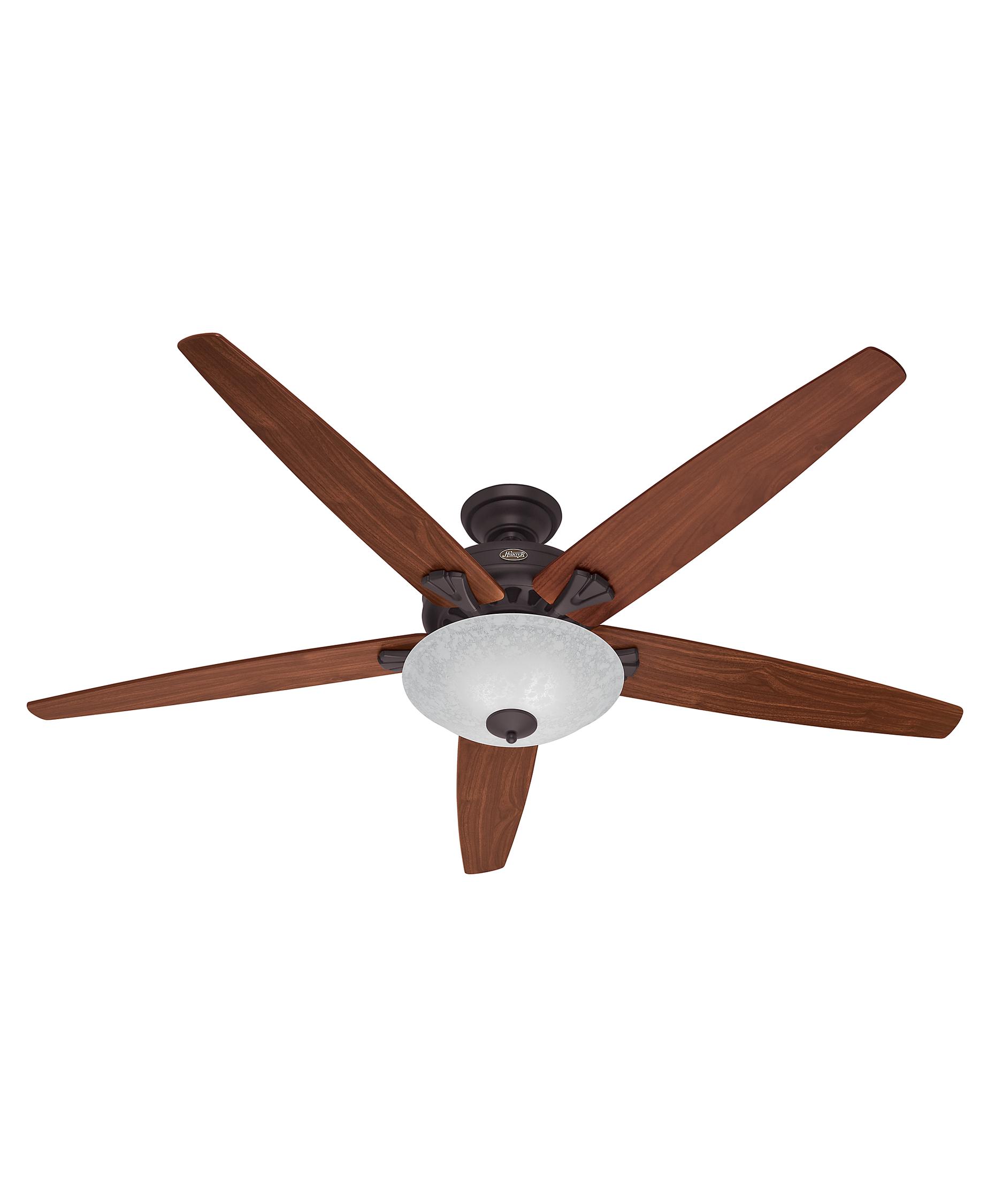Hunter Fan 55042 Stockbridge 70 Inch 5 Blade Ceiling Capitol Shown In New Bronze Finish And Snowflake Scavo Glass