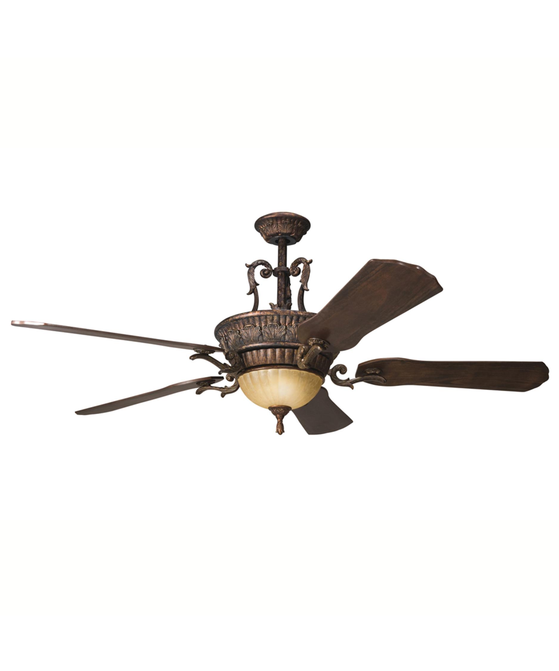 Kichler Kimberley 60 Inch 5 Blade Ceiling Fan Capitol Lighting 1 Shown In Berkshire Bronze Finish And Umber Etched Marble Glass