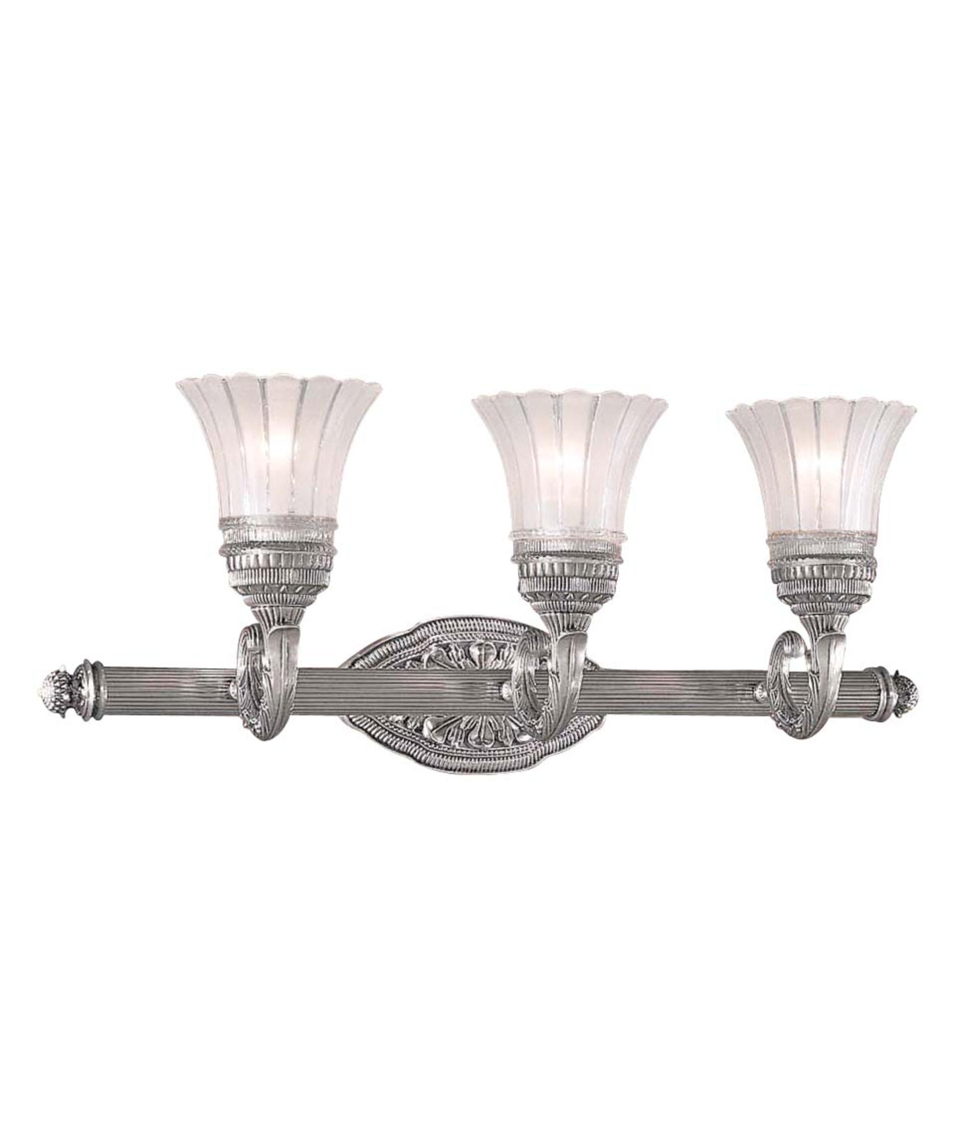 Minka Lavery Europa 26 Inch Wide Bath Vanity Light Capitol Shown In Brushed Nickel Finish And Etched Clear Glass